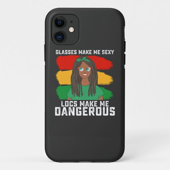 Juneteenth Glasses Locs Make Me Dangerous Case-Mate iPhone Case (Back)