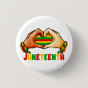 Juneteenth Heart 1 Inch Round Button