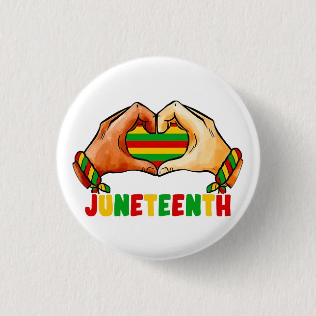 Juneteenth Heart  1 Inch Round Button (Front)