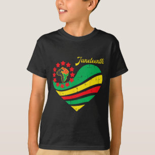 Juneteenth Heart Africa Fist June 19th 1865 Men Wo T-Shirt