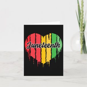 Juneteenth Heart Black History Afro American Afric Card