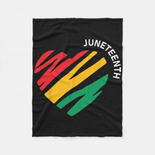 Juneteenth Heart Black History Afro American Afric Fleece Blanket