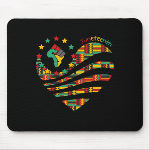 Juneteenth Heart Black History Afro American Afric Mouse Pad