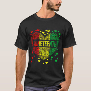 Juneteenth Heart Black History Afro American Afric T-Shirt