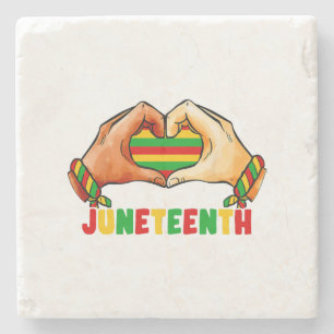 Juneteenth Heart Stone Coaster