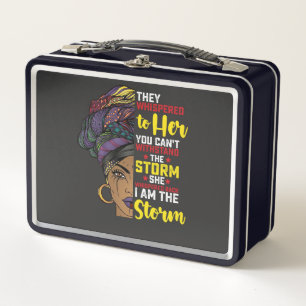 Juneteenth I Am The Storm Melanin Black Girl Metal Lunch Box