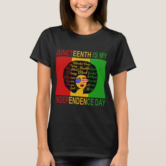 Juneteenth Independence Day Afro Lady Shirt (Front)
