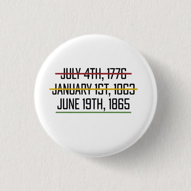 Juneteenth Independence Day Black History   1 Inch Round Button (Front)