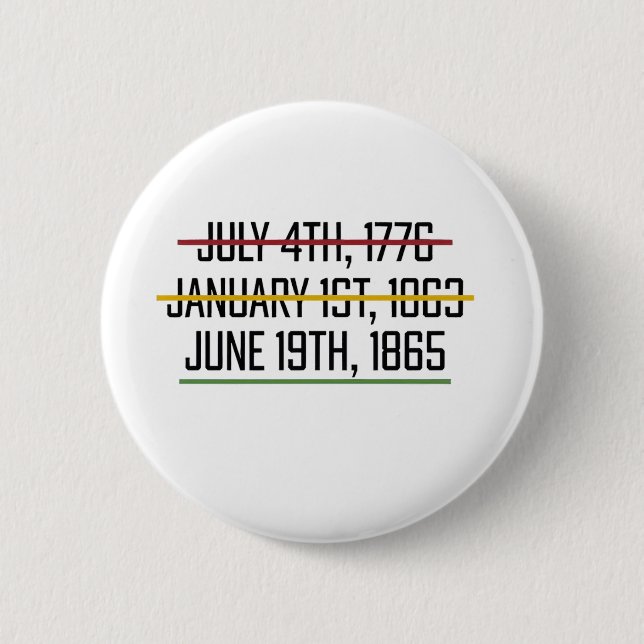 Juneteenth Independence Day Black History   2 Inch Round Button (Front)