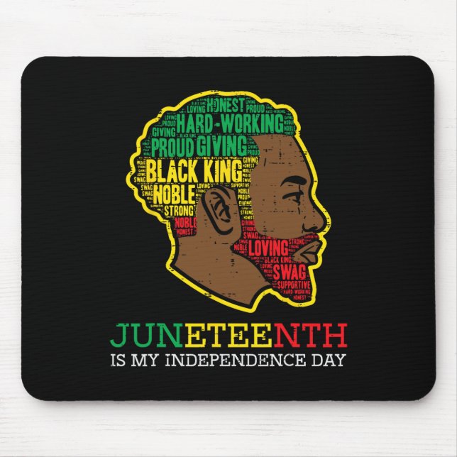 Juneteenth Independence Day Black King Men Boys Ki Mouse Pad (Front)