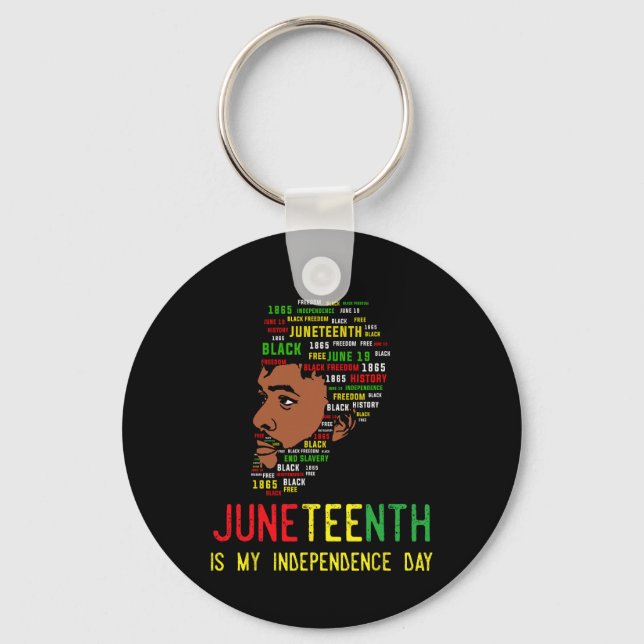 Juneteenth Independence Day Black Men Fathers Day  Keychain (Front)