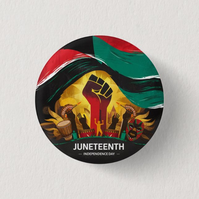 Juneteenth Independence Day Vinyl 1 Inch Round Button (Front)