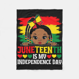 Juneteenth Is My Independence Day 1865 Girls Kids  Fleece Blanket