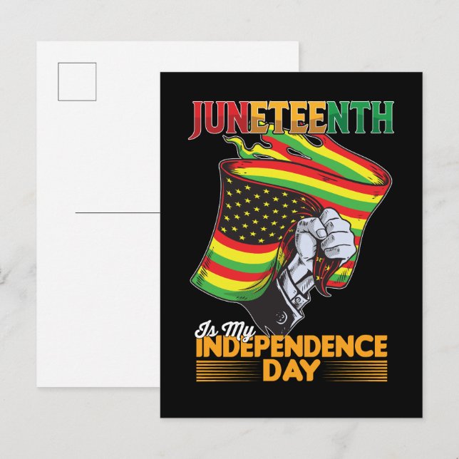 Juneteenth Is My Independence Day Black Freedom Invitation Postcard (Front/Back)