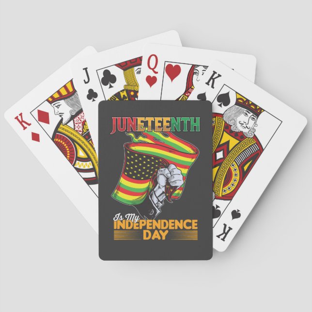 Juneteenth Is My Independence Day Black Freedom Playing Cards (Back)