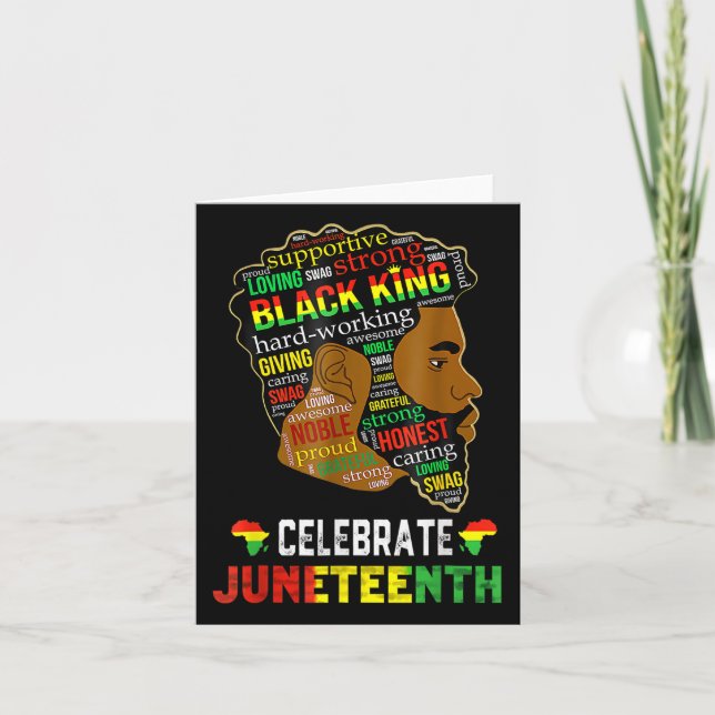 Juneteenth Is My Independence Day Black King Fathe Card (Front)