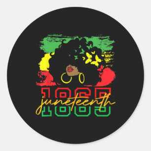 Juneteenth Is My Independence Day Black Women Blac Classic Round Sticker