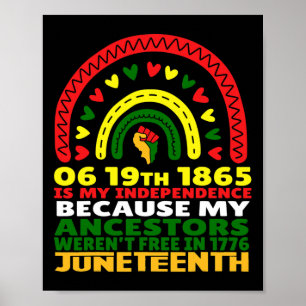 Juneteenth Is My Independence Day Free Black Rainb Poster