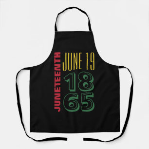 Juneteenth June 19 1865 Typography Black History Apron