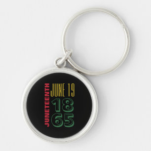 Juneteenth June 19 1865 Typography Black History Keychain