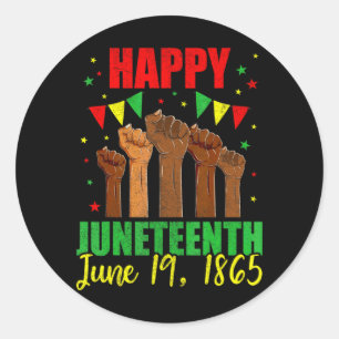 juneteenth kids women men happy juneteenth june 1 classic round sticker