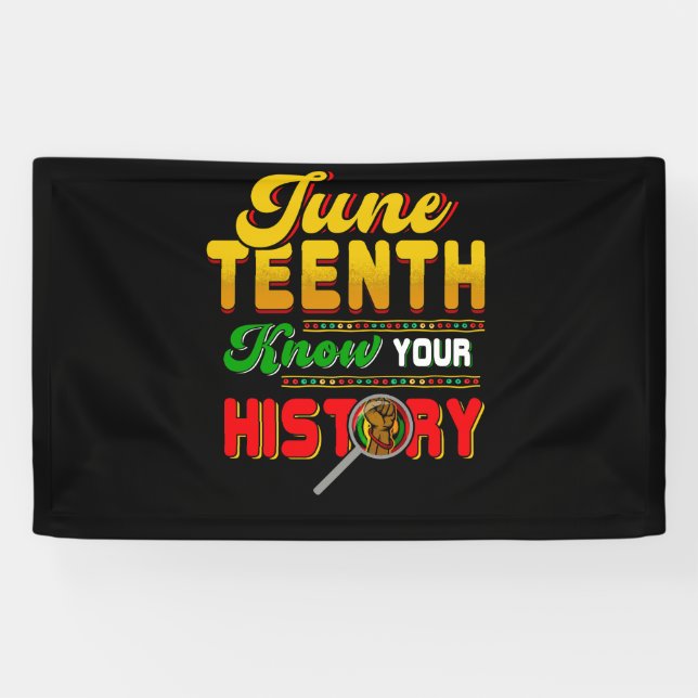 Juneteenth Know Your History Black Pride 1865 Banner (Horizontal)