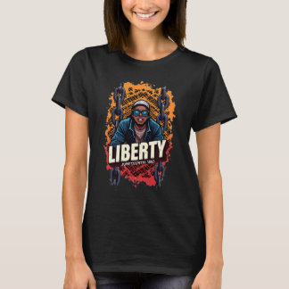 Juneteenth “LIBERTY” over distressed broken chains T-Shirt