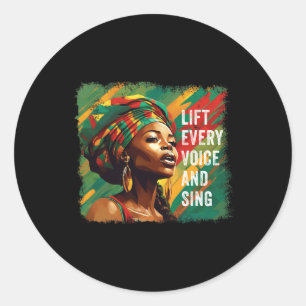 Juneteenth Lift Every Voice Sing Black History Mon Classic Round Sticker