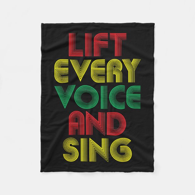 Juneteenth Lift Every Voice Sing Black History Mon Fleece Blanket (Front)