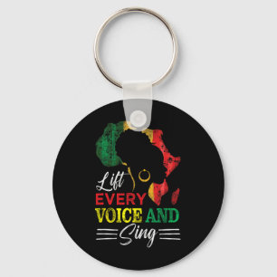 Juneteenth Lift Every Voice Sing Black History Mon Keychain