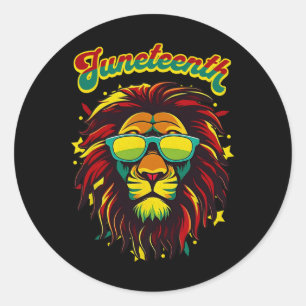 Juneteenth Lion Celebrate Black Freedom 1865 Histo Classic Round Sticker
