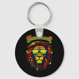 Juneteenth Lion Celebrate Black Freedom 1865 Histo Keychain