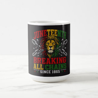 Juneteenth Lion Freedom:Breaking Chains Since 1865 Coffee Mug