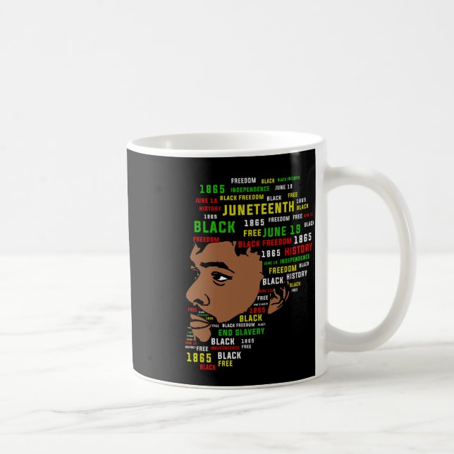 Juneteenth Mans Head 1865 Black Freedom  Coffee Mug (Right)