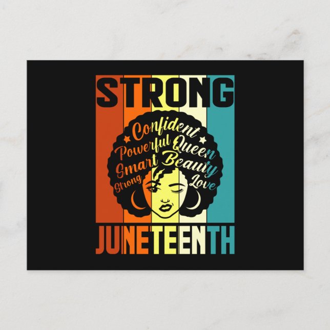 Juneteenth Melanin Black Women Natural Hair Afro Postcard (Front)