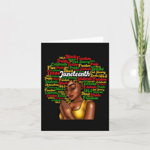 Juneteenth Melanin Black Women Natural Hair Afro W Card