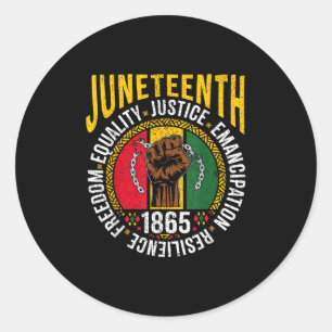 Juneteenth Men Black Freedom Equality Celebration  Classic Round Sticker