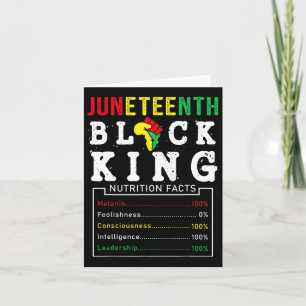 Juneteenth Men Black King Nutritional Facts Freedo Card
