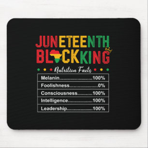 Juneteenth Men Black King Nutritional Facts Freedo Mouse Pad