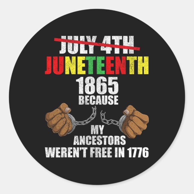Juneteenth Men Boy  Classic Round Sticker (Front)