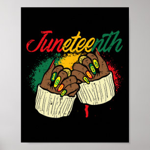 Juneteenth Nails 1865 African American Girls Kids Poster