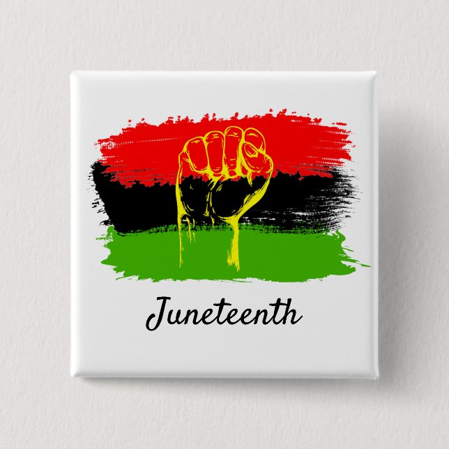 Juneteenth National Independence Day 2 Inch Square Button (Front)