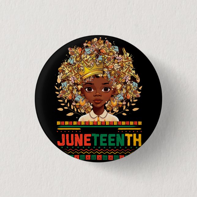 Juneteenth National Independence Day African Pride 1 Inch Round Button (Front)