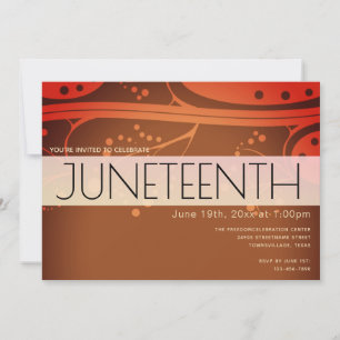 Juneteenth Orange Brown Black Freedom Celebration Invitation