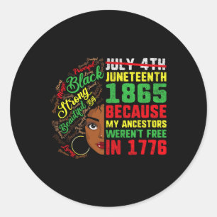 Juneteenth Outfit Women Girl  Classic Round Sticker