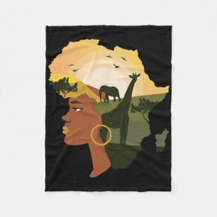 Juneteenth Party Favour Pan African Decor Afro Ame Fleece Blanket
