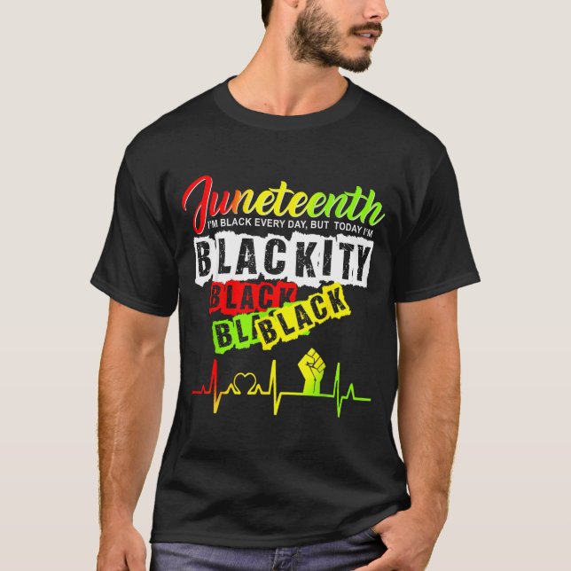 Juneteenth pride blackity black funny heartbeat T-Shirt (Front)