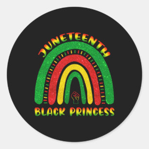 Juneteenth Princess Black African American Cute Wo Classic Round Sticker
