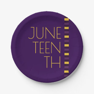 Juneteenth Purple Yellow Celebration Paper Plate
