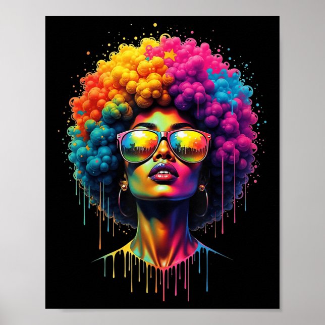 Juneteenth Queen Afro Melanin Drip Black Pride  Poster (Front)